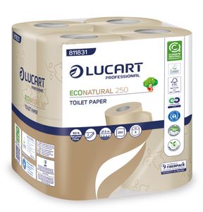 LUCART EcoNatural toilet paper made with Fiperpack (R), recycled fibers coming from used beverage cartons